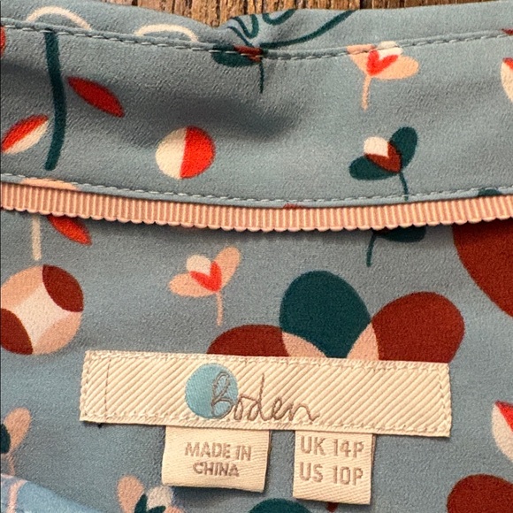 Boden Pippa Shirt Dress Heritage Blue Meadow Floral 10P EUC Coastal - Picture 4 of 8